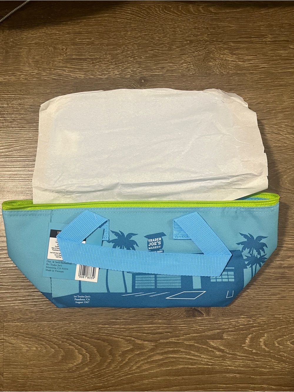 Trader Joe’s Mini Insulated Cooler Bag Sea Blue